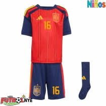 Camiseta España Rodri Hernandez #16 Primera Equipación para niños Mundial 2026 manga corta (+ pantalones cortos)